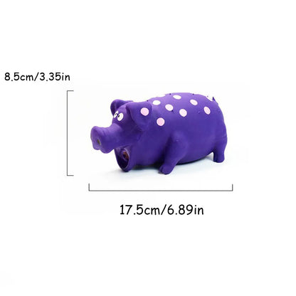Pet Latex Pig Toy - Squeaky, Spotted, Durable Chew & Molar Toy for Dogs, Pet Puzzle Supplies