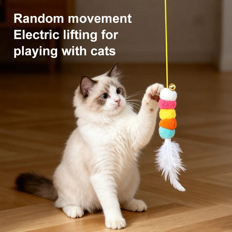 New Type Of Electric Cat Toy with 2 Ropes Smart Hanging Door Auto Swing Feather Toy A Self-entertainment And Cat-teasing Wonder