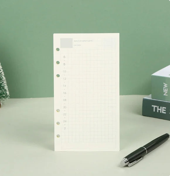 45 Sheets A5 A6 A7 Loose Leaf Notebook Refill Spiral Binder Inner Page Line Blank craft  Grid Inside Paper Stationery