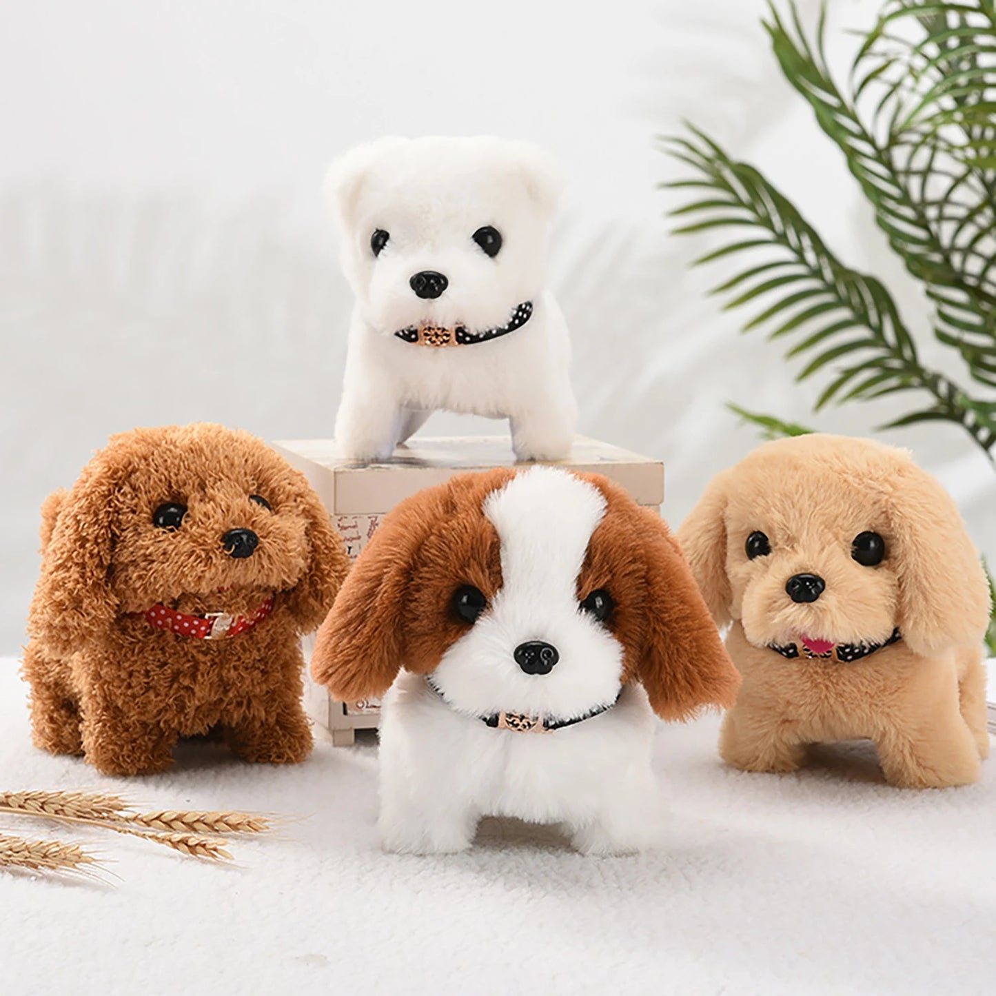 Simulated plush electronic dog, robotic dog, electronic pet that walks and barks, electric puppy toy, holiday gift