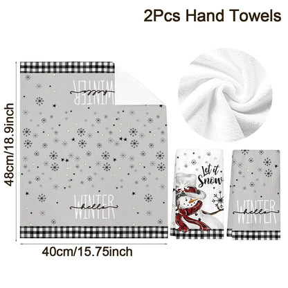 2pcs Christmas Kitchen Towels Merry Christmas Decoration 2025 Xmas Santa Claus Dish Towel Navidad Natal Gifts New Year 2026