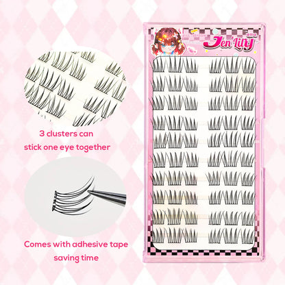[ACENo need for glue False Eyelash] 60 Cluster Comfort Lash Extension Kit Natural Manga False Eyelash Beginners