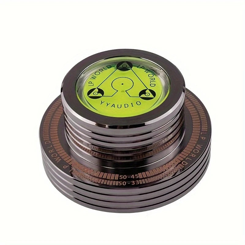 YYAUDIO Universal 50Hz LP Vinyl Record Player Disc Turntable Stabilizer with Level Aluminum Alloy Weight Clamp Music Player