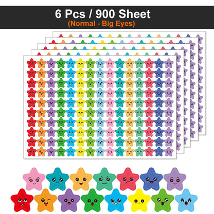450-3000 Sheet Happy Face Stars Reward Sign Stickers Pack DIY Skateboard Suitcase Stationery Decals Decor Phone Laptop Gift Toys