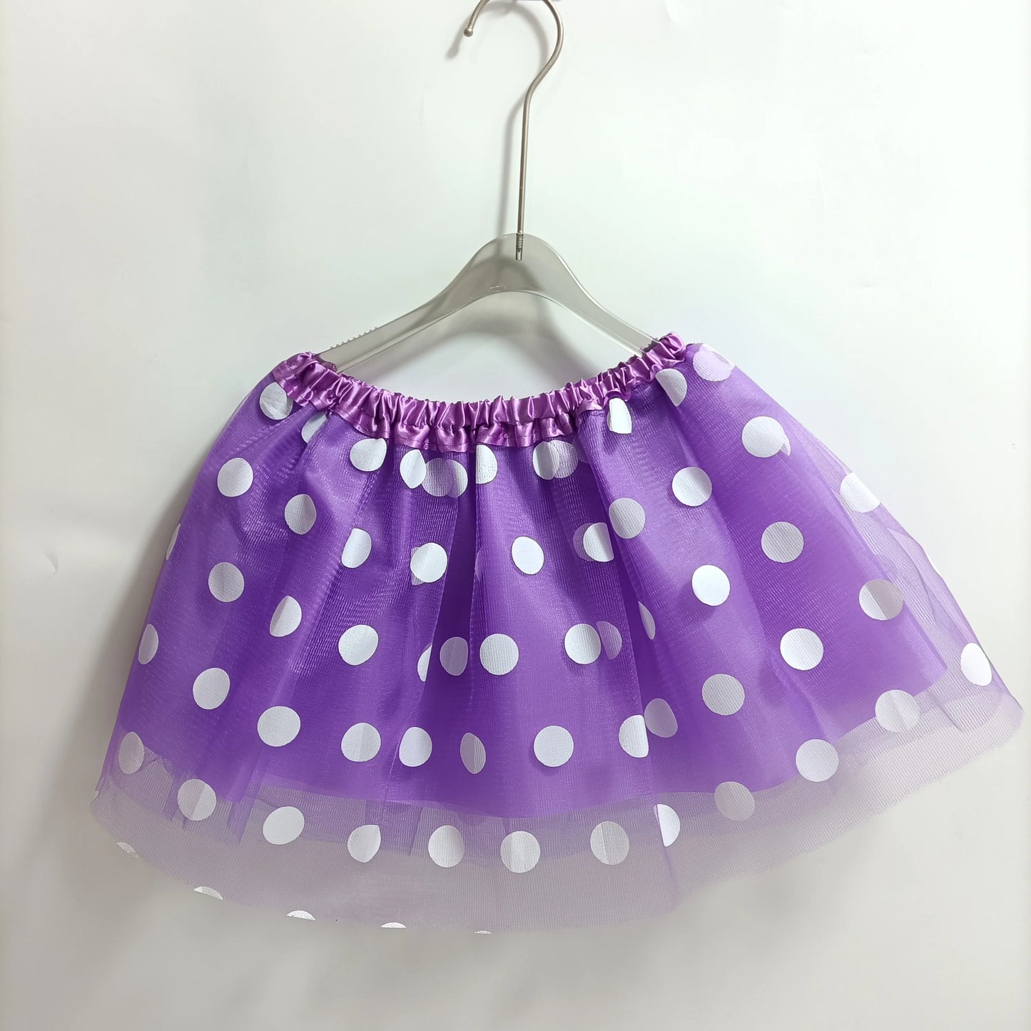 Children's Mesh TUTU Skirt, Polka Dots Skirt Light and Bright Dance Dress, with Multiple Colors to Choose from