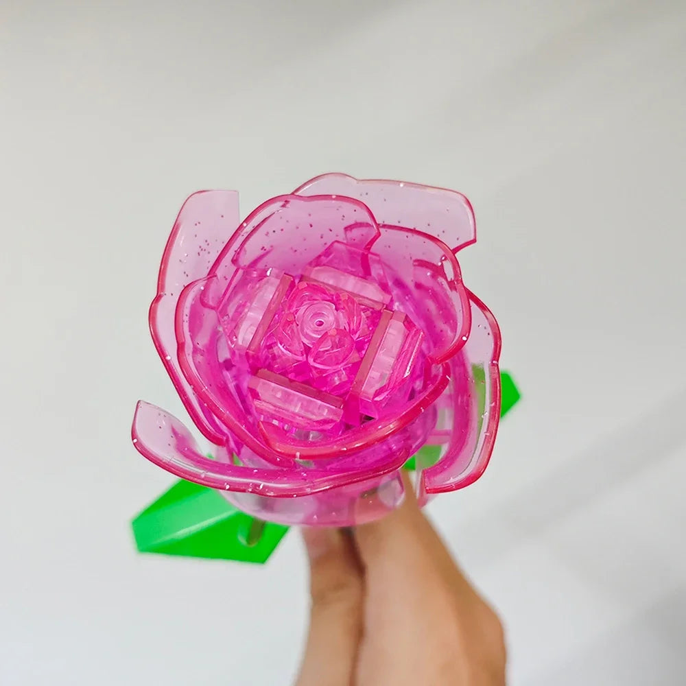KNEW BUILT DIY Rose Flower Arrangement Building Block Toys-Enjoy Life,Loved by Girl,Create Your Favorite Bouquet,Home Decoration