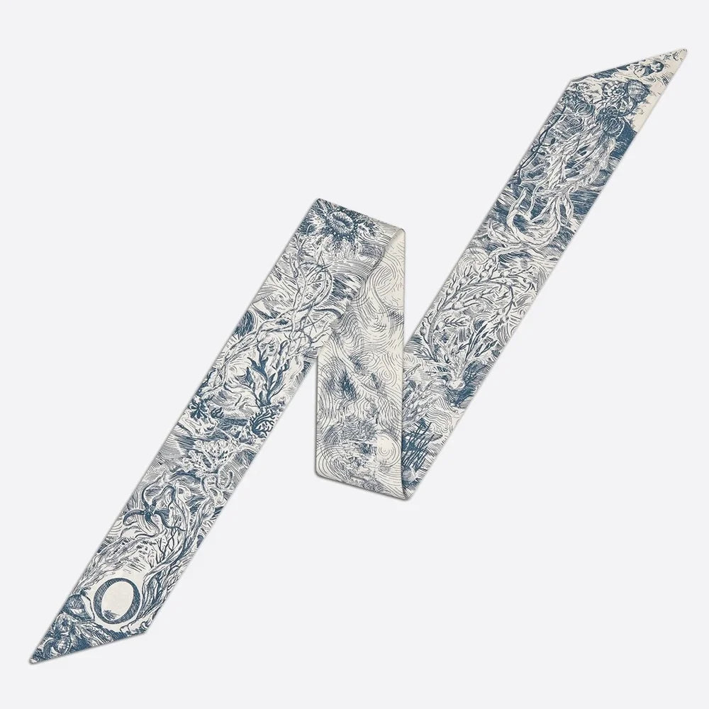 26 Letters Tarot Constellation Bag Scarf Twill Silk Scarves Women New Neckerchief Hair Headbands