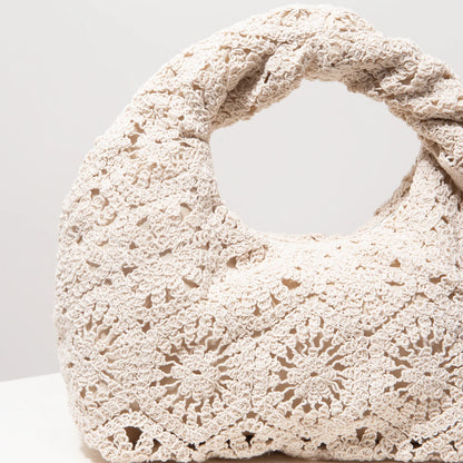 Pattern Hollow Woven Handbag，Bohemia Beach Bags for Women，Crochet Set，Beach Accessories Women，Travel Must Haves（Random Pattern）