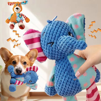 Pet Plush Toy Cute Animals Bite Resistant Interactive Squeaky Dog Chewing Toy Pet Dog Teeth Cleaning Chew Toy Pet Supplies