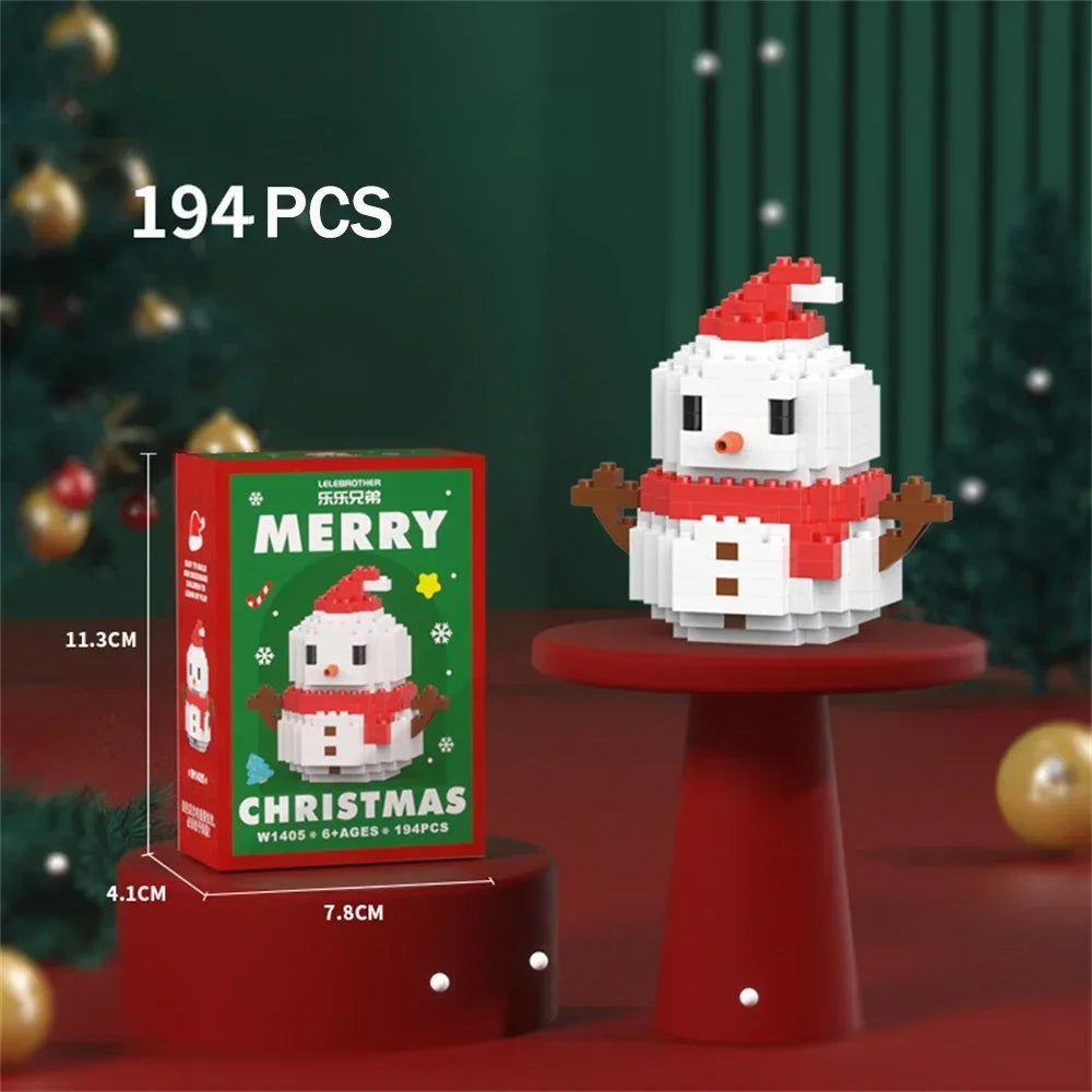 Christmas Gifts Micro Mini Building Blocks - Santa Claus, Christmas Tree, Reindeer, Snowman Train Elements Puzzle Assembling Toy
