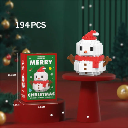Christmas Gifts Micro Mini Building Blocks - Santa Claus, Christmas Tree, Reindeer, Snowman Train Elements Puzzle Assembling Toy