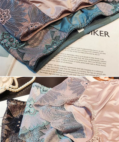 New Women Lace Flowers Panties Sexy Hollow Temptation Silk Breathable Underwear Tummy Mid Waist Butt Lift Briefs Intimate Panty