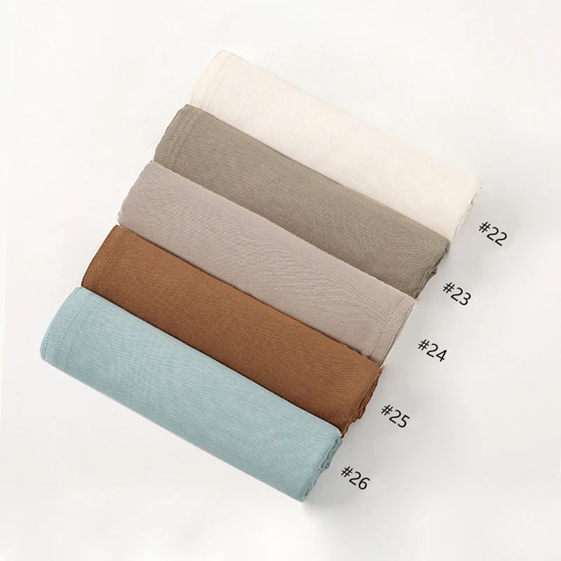 Fashion Modal Hijab Rayon Cotton Shawls Muslim Hijabs For Women Plain Scarf Big Size Headscarf Islamic Turban Headband 190*85cm