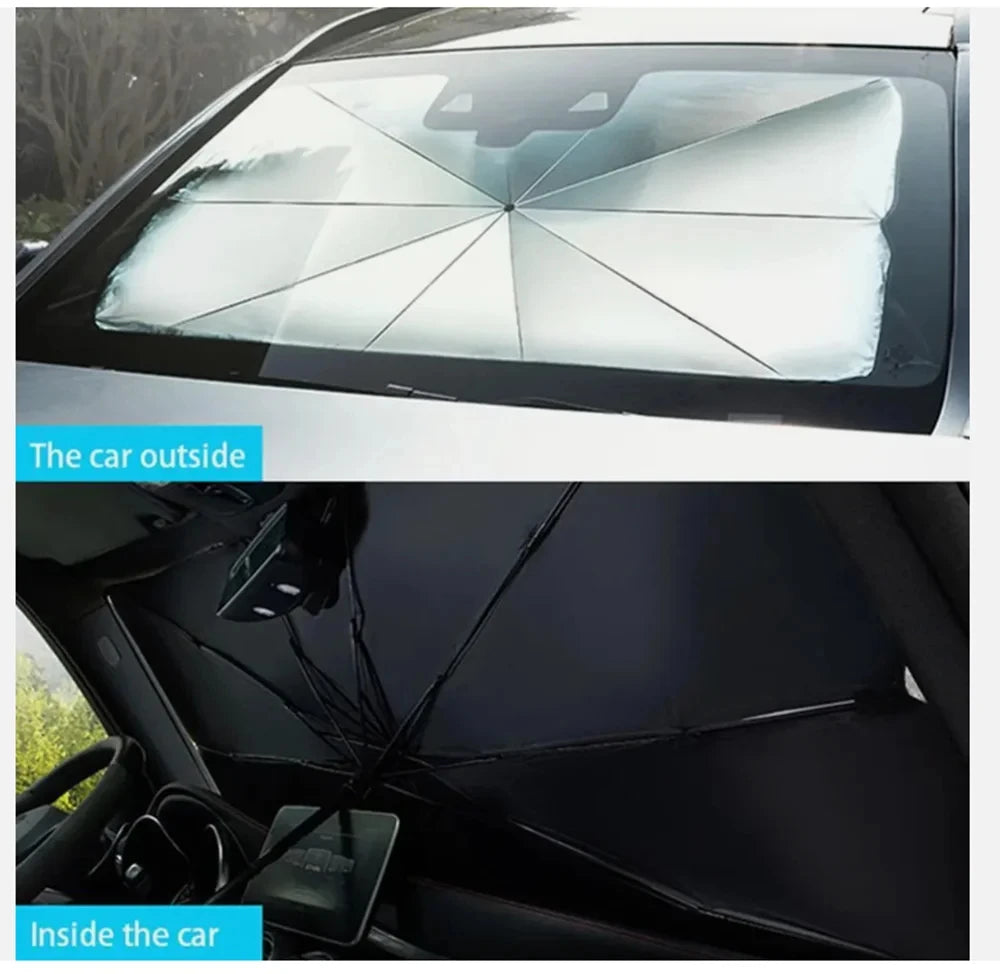 Portable Car Sun Shade Umbrella for Windshield High Shading UV Protection Foldable Front Window Cover Visor Umbrella Accessories