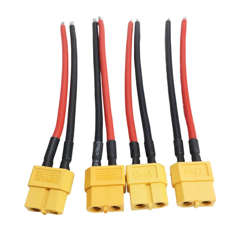 4pcs XT60 Battery Male Female Connector Plug - 10cm 14AWG Silicone Wire Cable for RC Airplane Lipo Battery ESC FPV Drone Expand