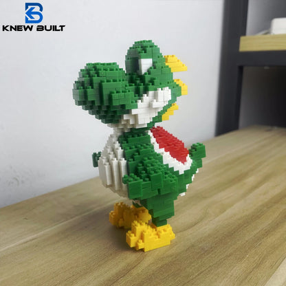 Knew Built Micro Mini Building Blocks Toys Create Your Green Dinosaur Jungle Perfect Children’s Playmate and Decorative Ornament