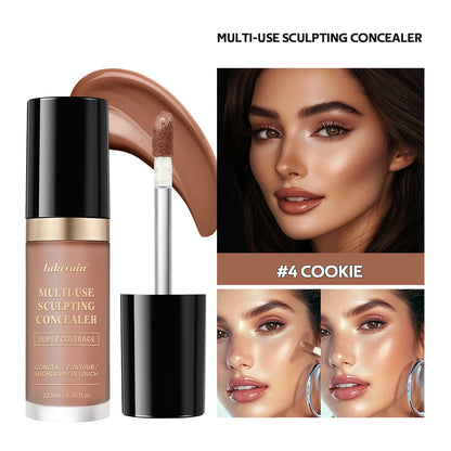 Long-lasting Coverage Concealer Matte Foundation Multi-Use Cream Oil Free Highlight and Retouch Face Makeup Products for Women