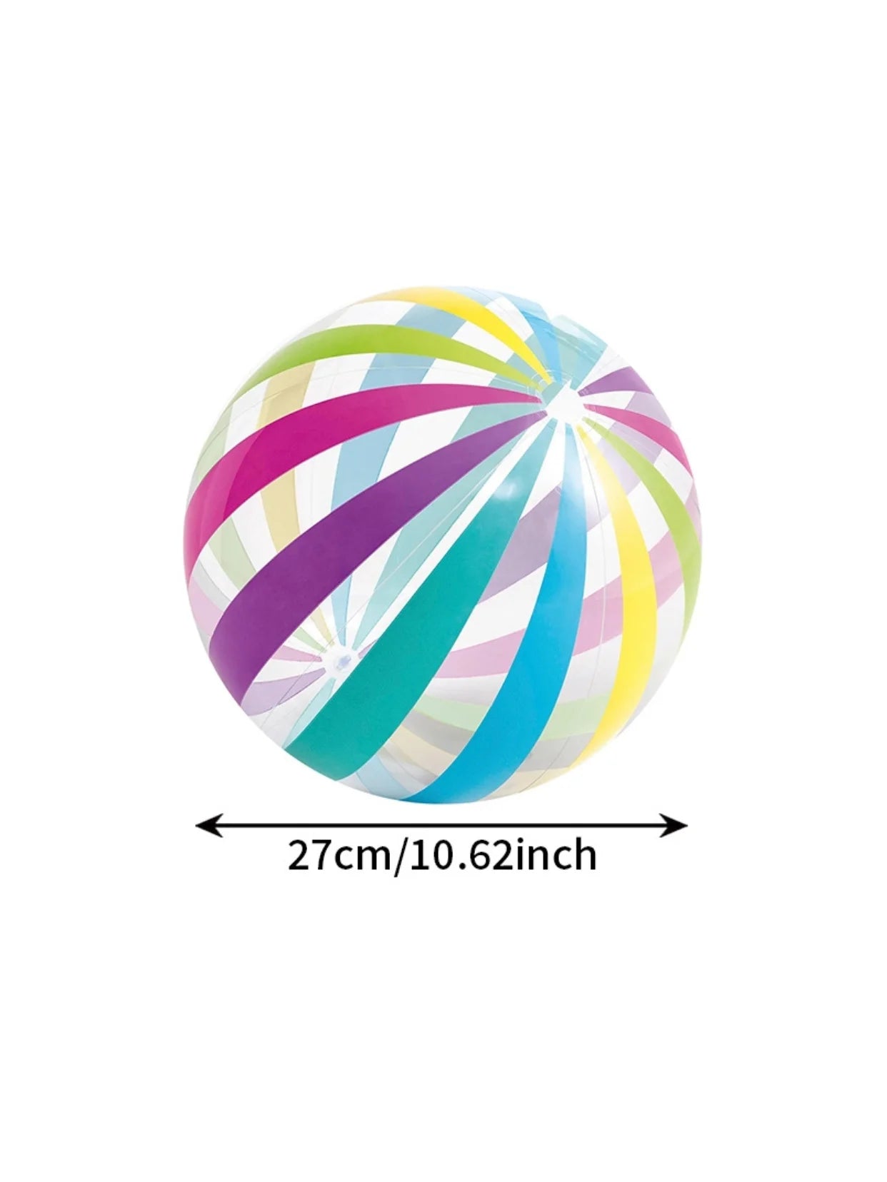 Colorful Striped Transparent Inflatable Beach Ball Thick PVC Pool Outdoor Party Water Play Inflatable Ball 1 Piece