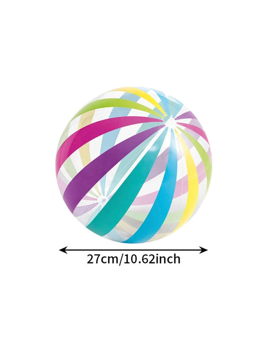 Colorful Striped Transparent Inflatable Beach Ball Thick PVC Pool Outdoor Party Water Play Inflatable Ball 1 Piece