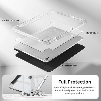 Clear Crystal Tablet Case With Pen Slot For iPad 10th 11th Gen A16 2025 2022 11'' 10.9'' PU Leather Flip Magnetic Stand Cases