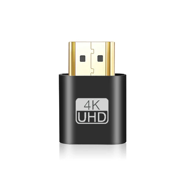HDMI-compatible VGA Virtual Display Adapter 4K 1.4 DDC EDID Dummy Plug Headless Ghost Display Emulator Video Card Lock Plate
