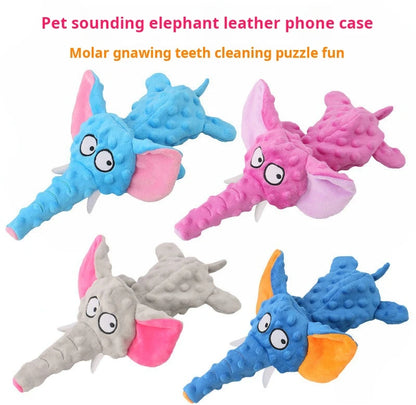 Small Plush Raw Dog Toys Squeak Elephant Shell Durable Toy Dogs Chew Interactive Indestructible Dog Sound Toy Puppy Pet Supplies
