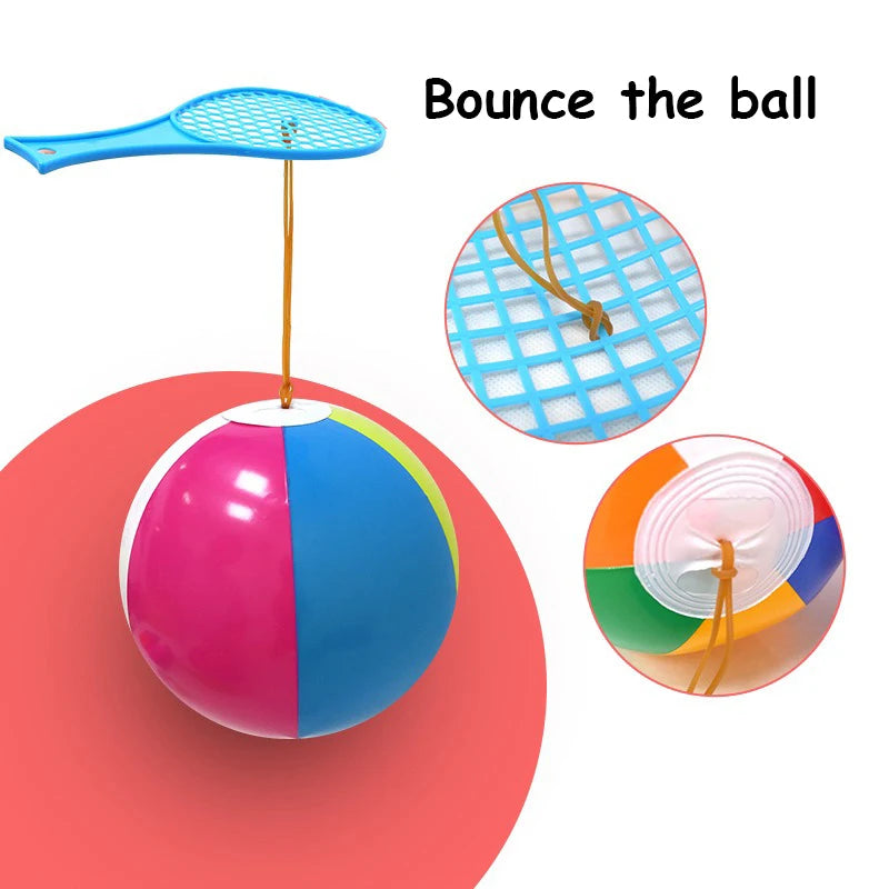 1 Set Kids Bouncing Ball Toy Colorful Inflatable Balloons Reaction Training Interactive Outdoor Sport Toys Fun Stress Relief Gift