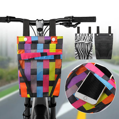 Bicycle Storage Bag Detachable Basket Front Handle Large Capacity Pocket Bicycle Motorcycle  Mobile Phone Bag Accessory