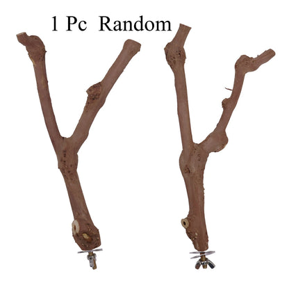 Pet Standing Stick Wild Grape Wood Pole Parrot Cockatiel Parakeet Station Board Bite Claw Grinding Toy Bird Cage Accessories