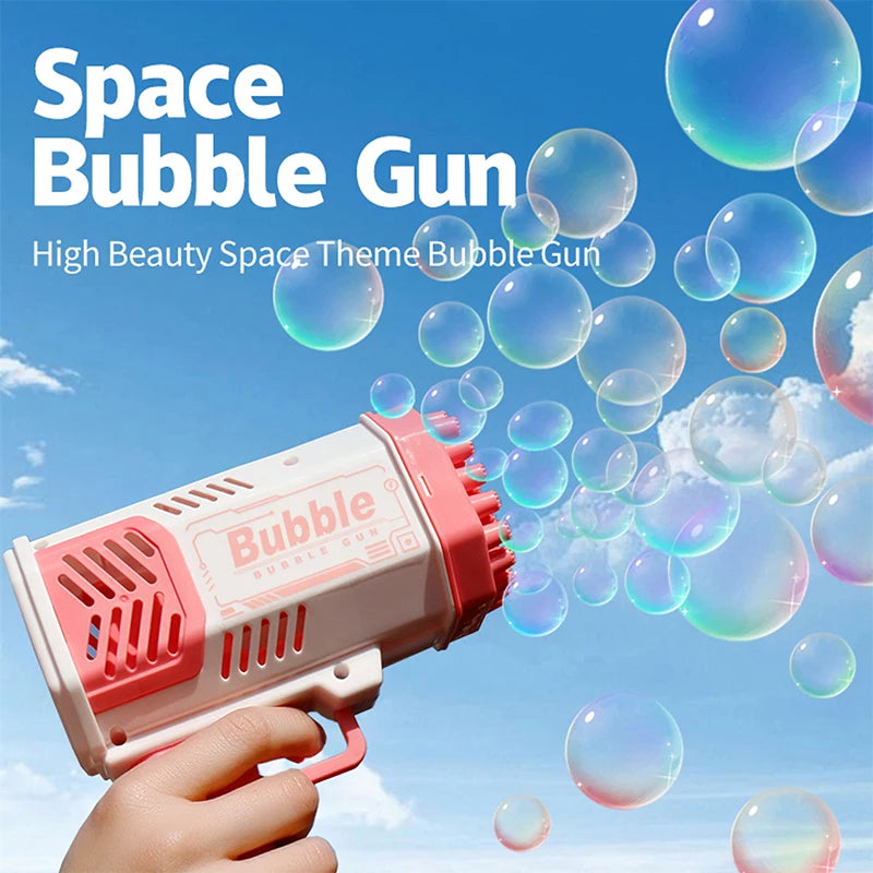 40 hole handheld massive foaming space light bubble machine electric children's toys without battery without bubble water