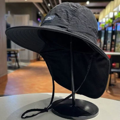 Outdoor Fishing Cap Sun Protection Wide Brim Hat Lightweight Breathable Adjustable Hiking Fishing Climbing Hat Summer Travel