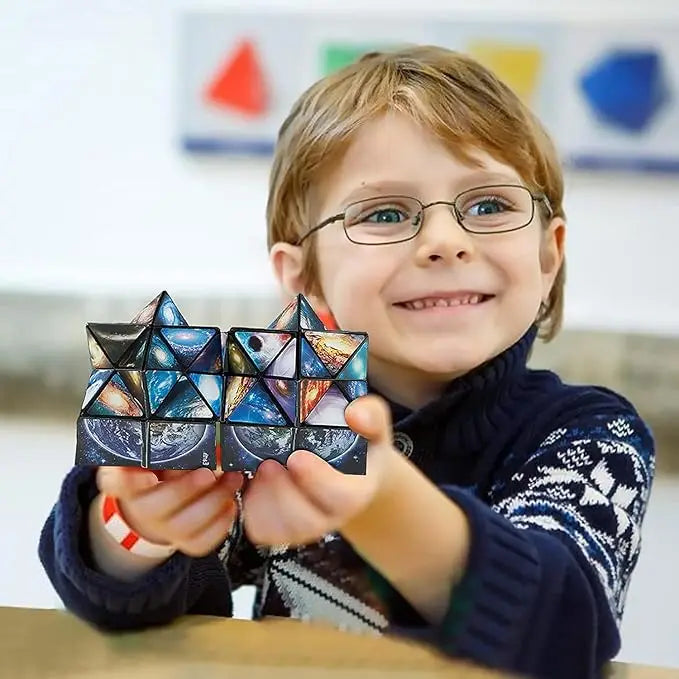 2 in 1 Star Sky Cube Magic Cube EDC Toy Infinity Cube Fidget Toy Puzzle Twist Toy Creative Decompression Plaything Birthday Gift
