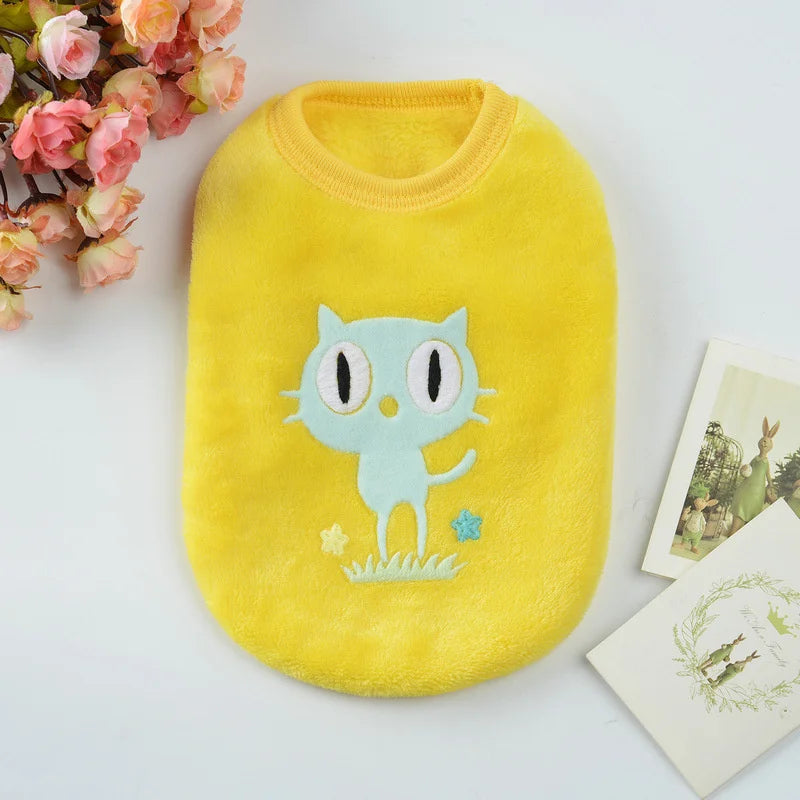 Cute Print Tea Cup Dog Sweater Winter Warm Fleece Pet Clothes for Small Dogs Teddy Chihuahua Puppy Pullovers mascotas Clothing