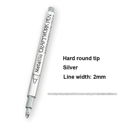 2/1Pc Brush Metallic Marker Pens Gold Silver Color Permanent Art Marker For Manga Crafts Scrapbooking School Stationery Supplies
