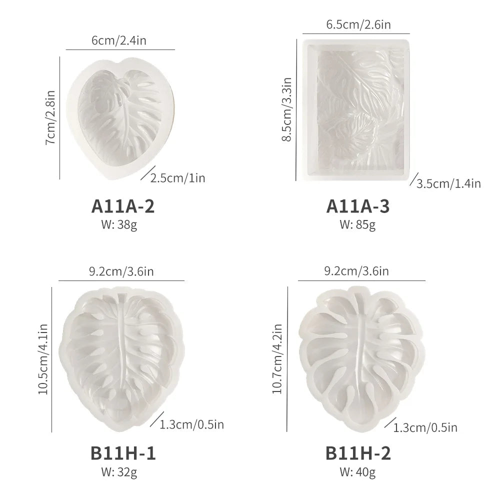 3D Tropical Leaves Silicone Mold for Handmade Soap Candle Resin Macking Molds DIY Art Crafts Aromatherapy Gypsum Ornaments Mould