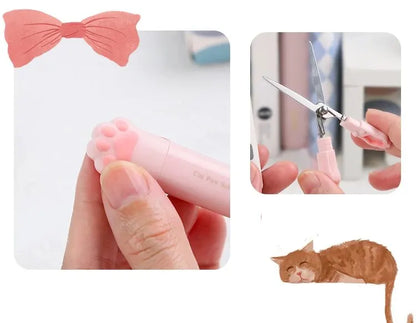 4Style Portable Folding Cat's Paw Scissors Stainless Steel Art Tool Multi-Function Pen-Shaped Scissors for Handbooks  Office Use