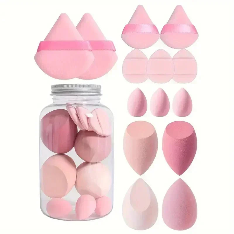 12/14Pcs Makeup Sponge Set Cosmetic Blender Beauty Egg Foundation Sponge Powder Puffs Mini Finger Puff Women Make Up Accessories