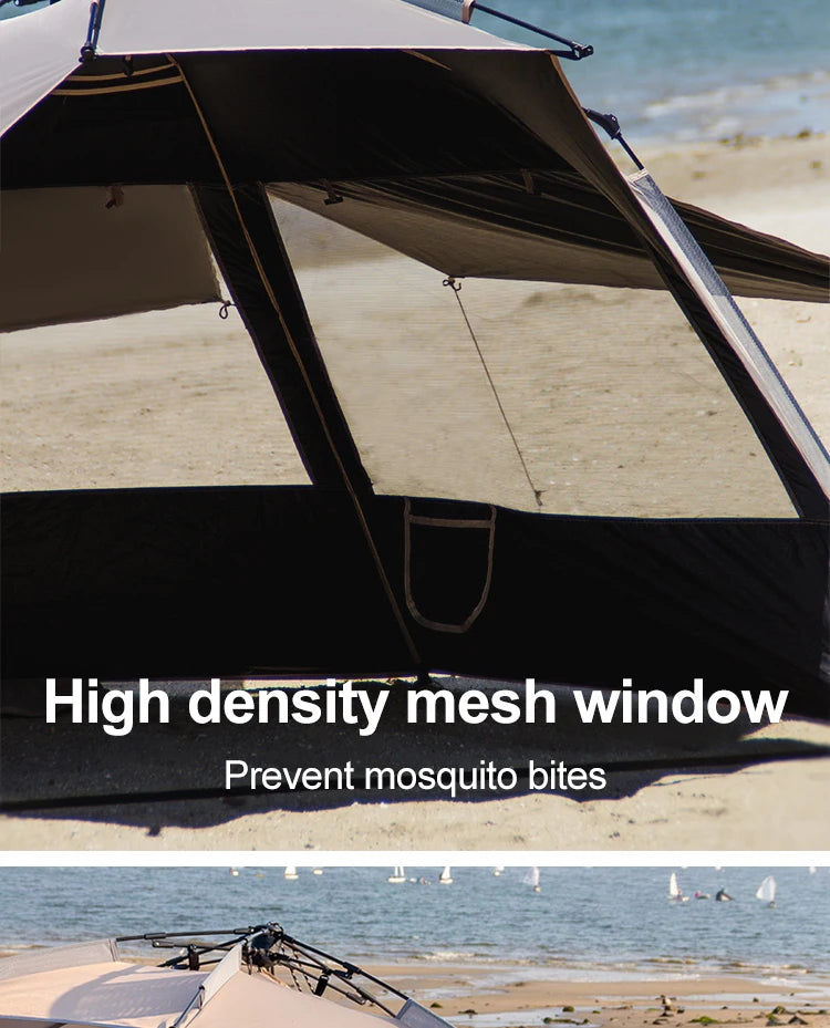 Sonuto Outdoor 3-4P One-Touch Camping Tent Quick Automatic Opening Beach Fishing Tent Family Travel Picnic Park Anti-UV Shade