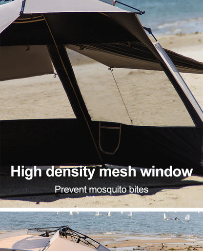 Sonuto Outdoor 3-4P One-Touch Camping Tent Quick Automatic Opening Beach Fishing Tent Family Travel Picnic Park Anti-UV Shade