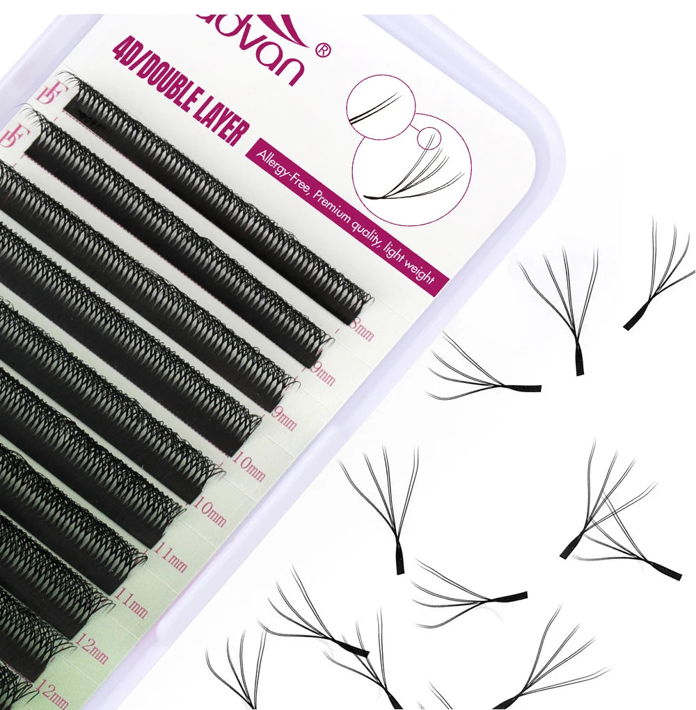 FADVAN 8D W Double Layers 4D W Shape Lashes  Extension C/D Natural Soft Volume Fan Lash 0.07 C/D Curl Premade Fax Mink Eyelashes