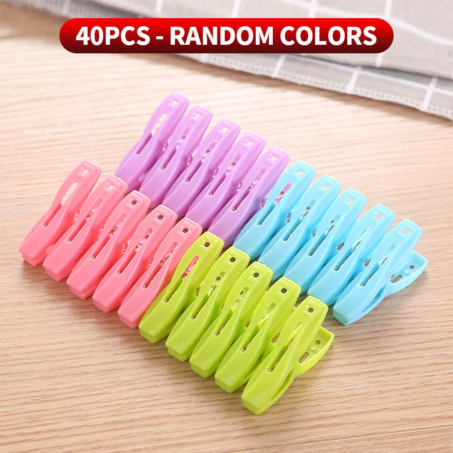 80/40/20PCS - Clothes drying clip, sock clip, windproof clip - suitable for drying clothes, socks, blankets, etc