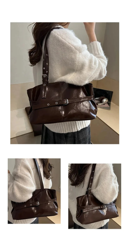 Fashionable Medium Size Versatile Tote Handbag for Daily Use Ethnic Style Synthetic Leather and Canvas Bag