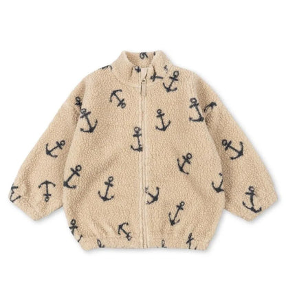 2026 KS Brand Winter Baby Girls Boys Lambswool Cherry Jackets Kids Clothes Boys Sequin Cartoon Outerwear Children's Coats 1-9Yrs