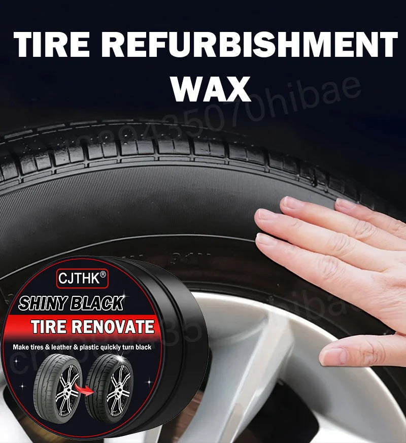 50g Tire Coating Wax Car Tire Retreading and Film Plating Cream Tire Shine Coating Wax Auto Rubber Parts Shiny Paste Anti-Aging
