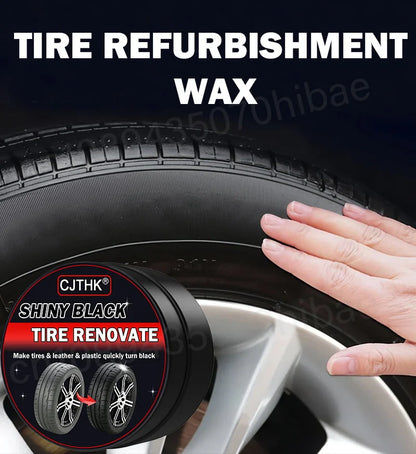 50g Tire Coating Wax Car Tire Retreading and Film Plating Cream Tire Shine Coating Wax Auto Rubber Parts Shiny Paste Anti-Aging