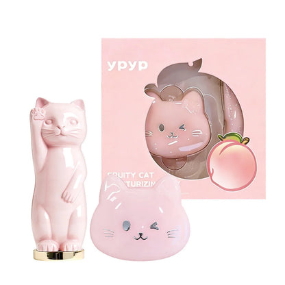 YpYp Fruity Cat Moisturizing Sheath Box Cute Cat Lipstick Lip Mask Moisturizing Maintenance Color Makeup Set