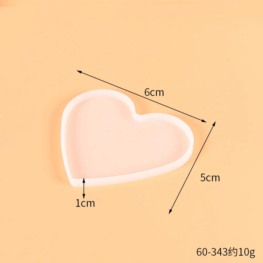 Round Square Rectangle Heart Coaster Silicone Mold Epoxy Resin Mold for DIY Jewelry Storage Base Making Cup Tray Home Decoration