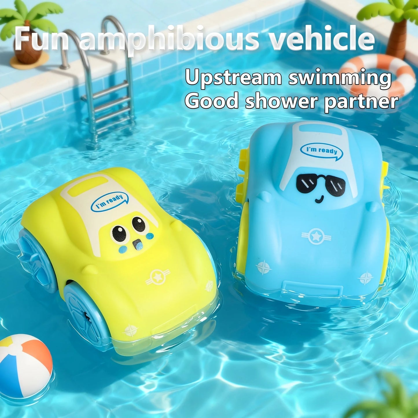 Summer Baby Bath Toy Car,Toddler Chain-Driven Land & Water Toy Car For Kids Toys Boys,Water Boy,Water Games,Outdoor Toys For Kid