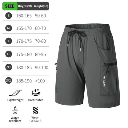 WOSAWE MTB Shorts Summer Men Cycling Shorts 2 in 1 Mountain Bike Padded Shorts Double Layer Downhill Bike Quick Dry Short Pants