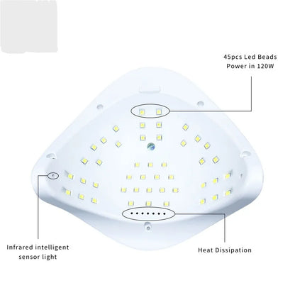 X5MAX Ultraviolet/LED Nail Lamp Drying Device - A nail polish suitable for the quick curing process in nail art and foot care